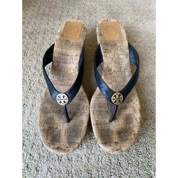 Tory Burch Suzy Cork Wedge Platform Sandals Size 9.5 - Picture 3 of 12